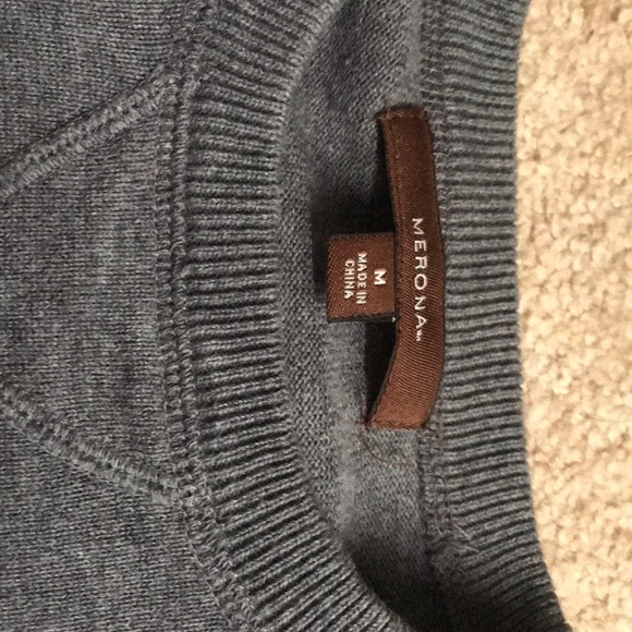 Men’s MEDIUM Merona Grey Lightweight Sweater - Picture 2 of 3